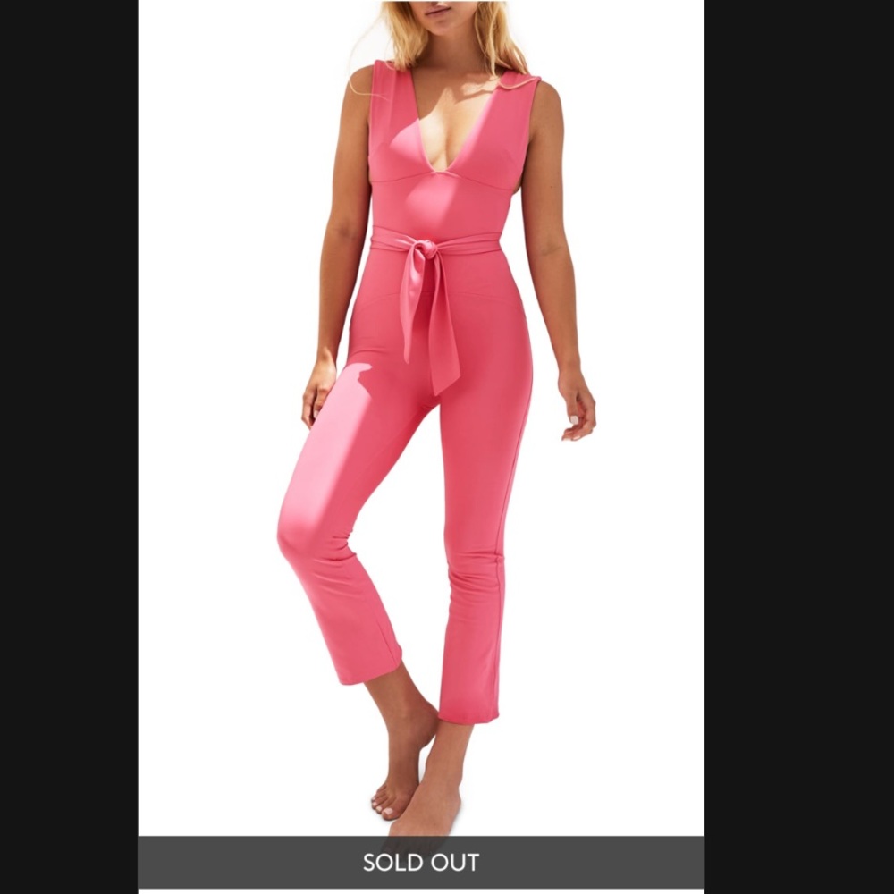 Free People FP Movement After Hours Pink Jumpsuit